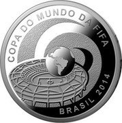 Brazil 5 Reais FIFA World Cup. Stadium. Host Cities 2014 Proof KM# 702 COPA DO MUNDO DA FIFA BRASIL 2014 coin obverse Brazil 5 Reais FIFA World Cup. Stadium. Host Cities 2014 Proof KM# 702 COPA DO MUNDO DA FIFA BRASIL 2014 coin obverse