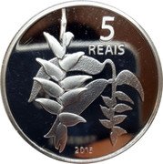 Brazil 5 Reais Olympic Games in Rio. Rowing. Heliconia 2015 Proof KM# 712 5 REAIS 2015 coin reverse Brazil 5 Reais Olympic Games in Rio. Rowing. Heliconia 2015 Proof KM# 712 5 REAIS 2015 coin reverse