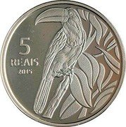 Brazil 5 Reais Olympic Games in Rio. Cycling. Tucan 2015 Proof KM# 717 5 REAIS 2015 coin reverse Brazil 5 Reais Olympic Games in Rio. Cycling. Tucan 2015 Proof KM# 717 5 REAIS 2015 coin reverse