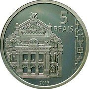 Brazil 5 Reais Olympic Games in Rio. Running. Rio Municipal Theater 2016 Proof KM# 730 5 REAIS 2016 coin reverse Brazil 5 Reais Olympic Games in Rio. Running. Rio Municipal Theater 2016 Proof KM# 730 5 REAIS 2016 coin reverse