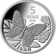 Brazil 5 Reais Olympic Games in Rio. Cycling. Beach-Butterfly 2016 Proof KM# 728 5 REAIS 2016 coin reverse Brazil 5 Reais Olympic Games in Rio. Cycling. Beach-Butterfly 2016 Proof KM# 728 5 REAIS 2016 coin reverse