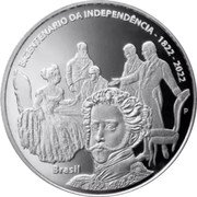 Brazil 5 Reais Bicentenary of Independence of Brazil 2022 P Proof KM# 736 BICENTENÁRIO DA INDEPENDÊNCIA - 1822 - 2022 BRASIL coin obverse Brazil 5 Reais Bicentenary of Independence of Brazil 2022 P Proof KM# 736 BICENTENÁRIO DA INDEPENDÊNCIA - 1822 - 2022 BRASIL coin obverse