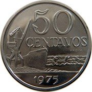 Brazil 50 Centavos Cargo Ship. Prova 1975Â KM# Pr15 50 PROVA CENTAVOS 1975 coin reverse Brazil 50 Centavos Cargo Ship. Prova 1975Â KM# Pr15 50 PROVA CENTAVOS 1975 coin reverse