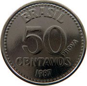 Brazil 50 Centavos (Coat of Arms. Prova) BRASIL PROVA 50 CENTAVOS 1987 coin reverse Brazil 50 Centavos (Coat of Arms. Prova) BRASIL PROVA 50 CENTAVOS 1987 coin reverse