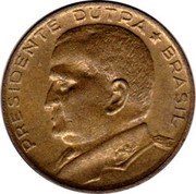 Brazil 50 Centavos (Eurico Gaspar Dutra Pattern) KM# Pn357 PRESIDENTE DUTRA BRASIL coin obverse