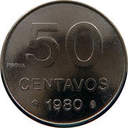 Brazil 50 Centavos Ox. Prova 1980Â KM# Pr22 50 PROVA CENTAVOS 1979 coin reverse Brazil 50 Centavos Ox. Prova 1980Â KM# Pr22 50 PROVA CENTAVOS 1979 coin reverse