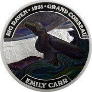 Canada 50 Dollars (Big Raven. Emily Carr) 1931 BIG RAVEN EMILY CARR GRAND CORBEAU coin reverse Canada 50 Dollars (Big Raven. Emily Carr) 1931 BIG RAVEN EMILY CARR GRAND CORBEAU coin reverse