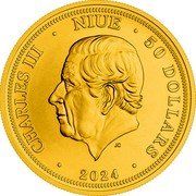 Niue 50 Dollars Charles III Golden Eagle 2024 CM Bullion CHARLES III NIUE 50 DOLLARS JC 2024 coin obverse Niue 50 Dollars Charles III Golden Eagle 2024 CM Bullion CHARLES III NIUE 50 DOLLARS JC 2024 coin obverse