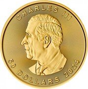 Canada 50 Dollars (Charles III. Maple leaf) CHARLES III 50 DOLLARS 2024 SR coin obverse