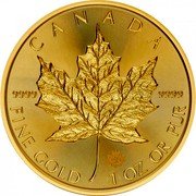 Canada 50 Dollars (Charles III. Maple leaf) CANADA 9999 9999 FINE GOLD 1 OZ OR PUR coin reverse