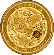 Niue 50 Dollars Charles III Phoenix 2024  Prooflike GOLD PHOENIX 2024 1/4OZ FINE GOLD 9999 coin reverse Niue 50 Dollars Charles III Phoenix 2024  Prooflike GOLD PHOENIX 2024 1/4OZ FINE GOLD 9999 coin reverse