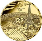 France 50 Euro (Heritage Notre-Dame De Paris) PARIS 2024 RF 50 EURO coin obverse