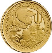 UK 50 Pence Charles III Britannia and Liberty. 2024  Proof BRITANNIA AND LIBERTY 2024 1/40 OZ 9999 FINE GOLD coin reverse UK 50 Pence Charles III Britannia and Liberty. 2024  Proof BRITANNIA AND LIBERTY 2024 1/40 OZ 9999 FINE GOLD coin reverse