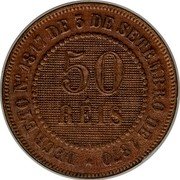 Brazil 50 Reis Reform Coinage Trial Strike 1886 KM# Pn157 50 RÉIS DECRETO N°1817 DE 3 DE SETEMBRO DE 1870 coin reverse Brazil 50 Reis Reform Coinage Trial Strike 1886 KM# Pn157 50 RÉIS DECRETO N°1817 DE 3 DE SETEMBRO DE 1870 coin reverse