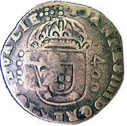 Brazil 500 Reis (Afonso VI Countermarked) KM# 63 IOANNES IIII D G REX... coin obverse Brazil 500 Reis (Afonso VI Countermarked) KM# 63 IOANNES IIII D G REX... coin obverse