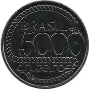 Brazil 5000 Cruzeiros (2nd Centenary of Tiradentes's Death. Prova) KM# Pr37 5000 CRUZEIROS BRASIL coin obverse Brazil 5000 Cruzeiros (2nd Centenary of Tiradentes's Death. Prova) KM# Pr37 5000 CRUZEIROS BRASIL coin obverse