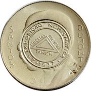 Brazil 5000 Reis 2d Numismatic Exhibition. Minas Gerais 1937 X# CC2 2A EXPOSIÇÃO NUMISMÁTICA 1937 TAMEN LIBERTAS QUAE SERÁ SANTOS DUMONT coin reverse Brazil 5000 Reis 2d Numismatic Exhibition. Minas Gerais 1937 X# CC2 2A EXPOSIÇÃO NUMISMÁTICA 1937 TAMEN LIBERTAS QUAE SERÁ SANTOS DUMONT coin reverse