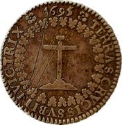 Brazil 640 Reis (Pedro II Pattern) TERRAS. CRVCIS. SVBILL. VICTRIX 1695 coin reverse Brazil 640 Reis (Pedro II Pattern) TERRAS. CRVCIS. SVBILL. VICTRIX 1695 coin reverse