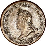 Brazil 6400 Reis (Pedro I Coronation Pattern Strike) KM# Pn20 PETRUS. I. D. G. BRASILIAE. IMPERATOR 1822 R coin obverse Brazil 6400 Reis (Pedro I Coronation Pattern Strike) KM# Pn20 PETRUS. I. D. G. BRASILIAE. IMPERATOR 1822 R coin obverse