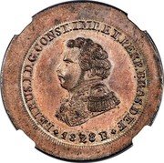 Brazil 6400 Reis (Pedro I Pattern Strike) KM# Pn31 PETRUS I D G CONST IMP ET PERP BRAS DEF 1828 R coin obverse Brazil 6400 Reis (Pedro I Pattern Strike) KM# Pn31 PETRUS I D G CONST IMP ET PERP BRAS DEF 1828 R coin obverse