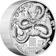 Australia 8 Dollars (Year of the Dragon 龍 2024. High Relief) 龍 DRAGON 2024 P125 coin reverse Australia 8 Dollars (Year of the Dragon 龍 2024. High Relief) 龍 DRAGON 2024 P125 coin reverse