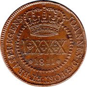 Brazil 80 Reis (Joao Prince Regent) JOANNES D G PORT ET BRAS P REGENS L X X X 1811 coin obverse Brazil 80 Reis (Joao Prince Regent) JOANNES D G PORT ET BRAS P REGENS L X X X 1811 coin obverse