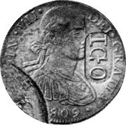 Brazil 960 Reis Ceara Countermarked Coinage. IGO 1834 X# 78 FERDIN VII DEI GRATIA 1809 coin obverse Brazil 960 Reis Ceara Countermarked Coinage. IGO 1834 X# 78 FERDIN VII DEI GRATIA 1809 coin obverse