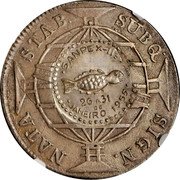 Brazil 960 REis Countermarked Coinage 1955 X# CC8.1 STUB. SUBQ SIGN. NATA SANPEX II 26 A 31 DE JANEIRO 1955 coin reverse Brazil 960 REis Countermarked Coinage 1955 X# CC8.1 STUB. SUBQ SIGN. NATA SANPEX II 26 A 31 DE JANEIRO 1955 coin reverse