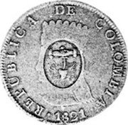 Brazil 960 Reis (Republic of Piratini Coin) REPUBLICA DE COLOMBIA 1821 coin obverse Brazil 960 Reis (Republic of Piratini Coin) REPUBLICA DE COLOMBIA 1821 coin obverse