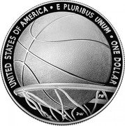 USA One Dollar (Basketball Hall of Fame. Piedford) LIBERTY IN GOD WE TRUST 2020 coin reverse