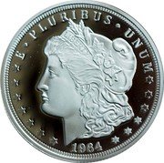 Cook Islands One Dollar Elizabeth II 1964 USA Morgan Dollar 2021  Proof E PLURIBUS UNUM LIBERTY 1964 coin reverse