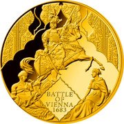 Niue One Hundred Dollars (Battle of Vienna 1683) BATTLE OF VIENNA 1683 coin reverse