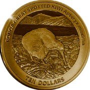 New Zealand Ten Dollars Charles III.Great Spotted Kiwi. 2024  Gold Proof ROROA GREAT SPOTTED KIWI APTERYX MAXIMA TEN DOLLARS coin reverse New Zealand Ten Dollars Charles III.Great Spotted Kiwi. 2024  Gold Proof ROROA GREAT SPOTTED KIWI APTERYX MAXIMA TEN DOLLARS coin reverse
