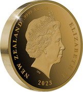 New Zealand Ten Dollars Ruaumoko. Guardian of Volcanoes 2023 IRB ELIZABETH II 2023 NEW ZEALAND .9999 AU 1 OZ coin obverse New Zealand Ten Dollars Ruaumoko. Guardian of Volcanoes 2023 IRB ELIZABETH II 2023 NEW ZEALAND .9999 AU 1 OZ coin obverse