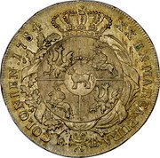 Poland 1/2 Thaler Stanislaus Augustus 1784 EB KM# 199 XX EX MARCA PURA EB COLONIEN 1784 coin reverse Poland 1/2 Thaler Stanislaus Augustus 1784 EB KM# 199 XX EX MARCA PURA EB COLONIEN 1784 coin reverse
