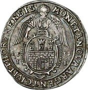 Poland 1/2 Thaler Thorn City 1631 II KM# 16 MON NOVA ARG CIVIT THORVNENSIS 1630 coin reverse Poland 1/2 Thaler Thorn City 1631 II KM# 16 MON NOVA ARG CIVIT THORVNENSIS 1630 coin reverse