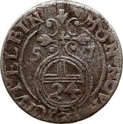 Poland 1/24 Thaler Elbing City Coin 1657 KM# 70 MON NOVA CIVT ELBIN 5 7 24 coin reverse Poland 1/24 Thaler Elbing City Coin 1657 KM# 70 MON NOVA CIVT ELBIN 5 7 24 coin reverse