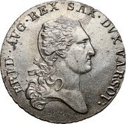 Poland 1/3 Talara Frederick Augustus I 1812 IB C# 86 FRID AVG REX SAX DVX VARSOV coin obverse Poland 1/3 Talara Frederick Augustus I 1812 IB C# 86 FRID AVG REX SAX DVX VARSOV coin obverse