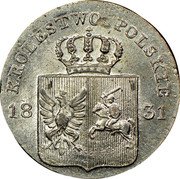 Poland 10 Groszy Revolutionary Coinage 1831 KG C# 121 KROLESTWO POLSKIE 18 31 coin obverse Poland 10 Groszy Revolutionary Coinage 1831 KG C# 121 KROLESTWO POLSKIE 18 31 coin obverse