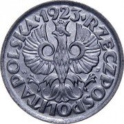 Poland 10 Groszy German Occupation Coin 1923 Y# 11 RZECZPOSPOLITA POLSKA 1923 W J coin obverse Poland 10 Groszy German Occupation Coin 1923 Y# 11 RZECZPOSPOLITA POLSKA 1923 W J coin obverse