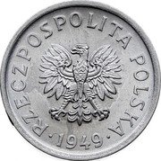Poland 10 Groszy Circulation Coin 1949 (w) Y# 42A RZECZPOSPOLITA POLSKA 1949 coin obverse Poland 10 Groszy Circulation Coin 1949 (w) Y# 42A RZECZPOSPOLITA POLSKA 1949 coin obverse