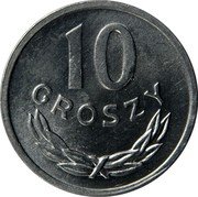 Poland 10 Groszy Circulation Coin 1981 MW Proof Y# AA47 10 GROSZY coin reverse Poland 10 Groszy Circulation Coin 1981 MW Proof Y# AA47 10 GROSZY coin reverse