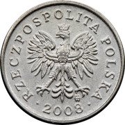 Poland 10 Groszy Circulation Coin 2008 MW Y# 279 RZECZPOSPOLITA POLSKA MW 2000 coin obverse Poland 10 Groszy Circulation Coin 2008 MW Y# 279 RZECZPOSPOLITA POLSKA MW 2000 coin obverse