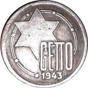 Poland 10 Mark Jewish Ghetto 1943 KM# Tn3A GETTO 1943 coin obverse Poland 10 Mark Jewish Ghetto 1943 KM# Tn3A GETTO 1943 coin obverse