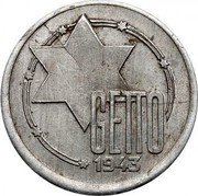 Poland 10 Mark Jewish Ghetto 1943 KM# Tn3 DER AELTESTE DER JUDEN IN LITZMANNSTADT 10 MARK QUITTUNG ÜBER coin reverse Poland 10 Mark Jewish Ghetto 1943 KM# Tn3 DER AELTESTE DER JUDEN IN LITZMANNSTADT 10 MARK QUITTUNG ÜBER coin reverse