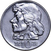 Poland 10 Zlotych Tadeusz Kosciuszko 1960 Y# 50 ZŁ 10 ZŁ coin reverse Poland 10 Zlotych Tadeusz Kosciuszko 1960 Y# 50 ZŁ 10 ZŁ coin reverse