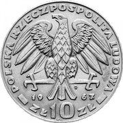 Poland 10 Zlotych 20th Anniversary of the Death of General Swierczewski 1967 MW Y# 58 POLSKA RZECZPOSPOLITA LUDOWA MW 19 67 ZŁ 10 ZŁ WK coin obverse Poland 10 Zlotych 20th Anniversary of the Death of General Swierczewski 1967 MW Y# 58 POLSKA RZECZPOSPOLITA LUDOWA MW 19 67 ZŁ 10 ZŁ WK coin obverse