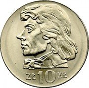 Poland 10 Zlotych Tadeusz Kosciuszko 1972 MW Y# 50A ZŁ 10 ZŁ coin reverse Poland 10 Zlotych Tadeusz Kosciuszko 1972 MW Y# 50A ZŁ 10 ZŁ coin reverse