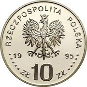 Poland 10 Zlotych 100 Years of Olympic Games 1995 Proof Y# 301 RZECZPOSPOLITA POLSKA MW 1995 ZŁ 10 ZŁ coin obverse