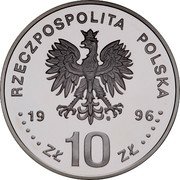 Poland 10 Zlotych 40th Anniversary of the Poznan Workers Protest 1996 Proof Y# 324 RZECZPOSPOLITA POLSKA MW 19 96 ZŁ 10 ZŁ coin obverse Poland 10 Zlotych 40th Anniversary of the Poznan Workers Protest 1996 Proof Y# 324 RZECZPOSPOLITA POLSKA MW 19 96 ZŁ 10 ZŁ coin obverse